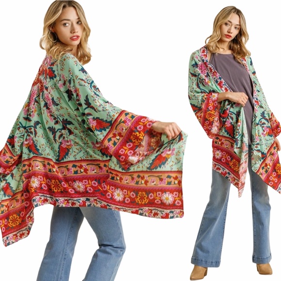 Umgee NWT Boutique Kimono Boho Art Deco - Picture 3 of 16